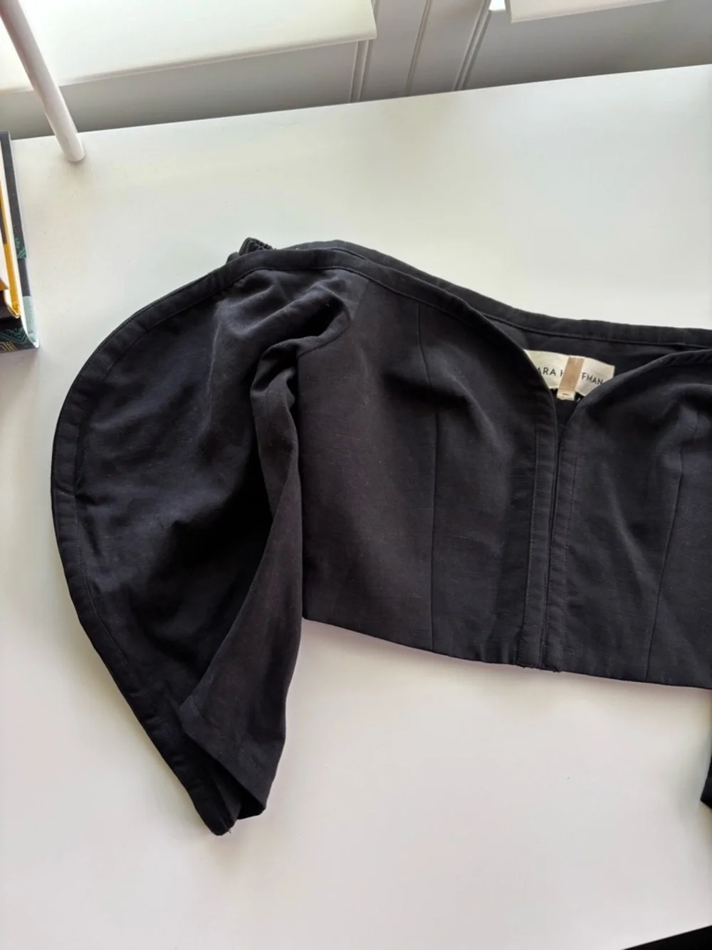 Juana Off-Should Black Top Sz 0 - Picture 4 of 7